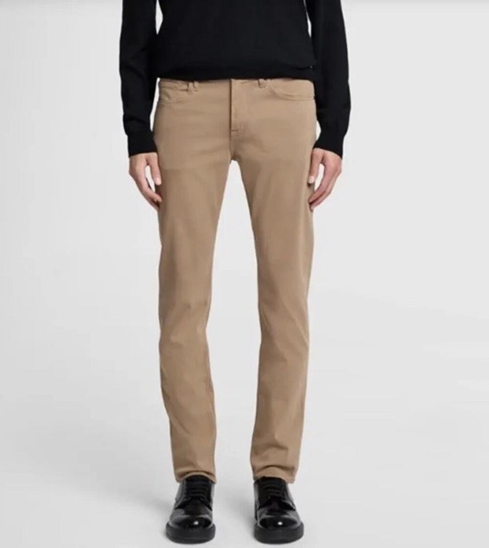 7 For All Mankind Mens Pants Slimmy Slim Straight Luxe Performance Tan Sz 33x32